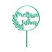 Cake topper personalized with name - natural wood decoration accessory cake material: birch multiplex (birch multiplex-mint)