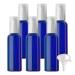 ZEOABSY 6 Pieces 100 ml Blue Lotion Bottles with White Pump 100ml Empty PET Plastic Lotion Pump Bottle Cosmetic Gel Travel Container for Cosmetic Make up Cleaning + 1 x Funnel Blue 100ml