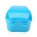 Verdant Touch Denture Container Denture Storage Box with Filter Screen Light Blue Dental Device Holder