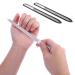 Diamond Nail File 2 Pack 7 inch Stainless Steel Double Sided File Buffer for Gentle Precise Nail Shaping with Anti-Slip Handle and Case Washable Metal Nail File for Nail Art Care Pedicure Manicure