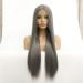 wig Medium long straight hair wig set front lace chemical fiber monochrome wig headgear