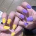 Sethain Square Press-On False Nails - Yellow & Purple Short 24 Complete Cover Tips for Women & Girls - International Shipping Available - Buy Online on GoSupps.com