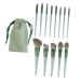 Ipetboom 1set Makeup Brush Set Green Suit Make up for Face Powder Applicator Face Makeup Brush Eyeshadow Applicator Blush Brush Blusher Miss Wooden Handle Powder Brush The Face