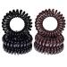 Miya 6 Set High-quality hair tie in black and brown 3 pieces each elastic telephone cable Mini plastic spiral telephone hair rubber hair accessories bracelet