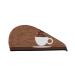 Hair Towel Wrap Hair Drying Towel with Button Towel Turban Head Towel to Dry Hair Quickly (Coffee Cafe Cup)