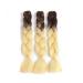 Showjarlly Kanecalon Hair Extensions - Ombre Jumbo Braid 24 Kanecalon Braids 3-Pack African Hair - Brown/Creamy White - Buy Online on GoSupps.com