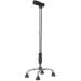 Walking Stick/Crutches Lightweight Stainless Steel Walking Sticks 9 Height Adjustable Levels for Elderly Men or Women with 4-Leg Silver Non-Slip Base max. Walker 120kg N Journey