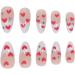 JUSTOTRY 24 Pcs Short False Nails Stiletto with Red Heart White French Press on Nails Pattern Fake Nails Short with Nail Glue Almond Medium Stick on Nails for Women Nails Fake Nail for Nails Art white&heart 2 - Buy Online on GoSupps.com