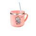 SIMPHONY Stainless Steel Toddler Cups for Kids (EASY to Clean) Baby Mug for Milk BPA Free Lids & Reusable Silicone Straws  9.5oz (Pink)