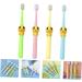 Minkissy 4-Piece Cartoon Children's Toothbrush Set - Soft Bristle Toothbrushes for Kids - Fun and Beautiful Designs for Kids' Oral Care - Buy Online on GoSupps.com