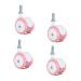 BAYWYI Baby Walker Wheels Replacement, Set of 4, Baby Walker Accessories, Plastic Rubber Wheels Casters, Universal Wheels (Rubber Pink) Pink 10mm