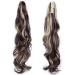 SEGO Ponytail Extension - Realistic Wavy Hair Piece | Dark Brown & Ashblond | 24-Inch (61cm) - 150g Voluminous Hair Extension - Buy Online on GoSupps.com