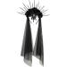 haozaikeji Halloween Gothic Bridal Headband Black Veil Flower Crown Headpiece Wedding Bride Headdress for Women Ladies Retro Vampire Queen Hair Band Halloween Fancy Dress Costume - Buy Online on GoSupps.com