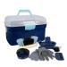 PFIFF 100576 Grooming box with contents children's grooming box 6-piece grooming kit for children horse care blue