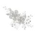DOITOOL 1pc Comb Crystal Hairpin Flower Hair Decor Handmade Headwear Beautiful Hairband Wedding Hair Clip Pearl Hair Barrettes Bridal Hair Clip Tiara Alloy Decorate Vintage Bride