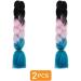 Traziewell Crochet Hair Extensions for Braiding Ombre Braids High Temperature Synthetic Hair Extension for Crochet Twist Black to Pink to Lake Blue 2105 FH002105 L - Buy Online on GoSupps.com