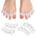 Dr.Pedi Toe Separator for Feet Correct Toes Yoga 10 Pieces Silicone Hammer Toe Corrector for Women & Men Correct Toe Straighteners for Overlapping Toes Clear*5