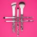 MODA Smoke Show 5pc Full Face Makeup Brush Set | Powder Blender Shader Smoky Eye & Lip Brushes - Black | International Shipping Available - Buy Online on GoSupps.com