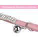 BINGPET Adjustable Soft Velvet Cat Collar with Bells - Light Pink Bling Diamante | Safe and Stylish - Buy Online on GoSupps.com