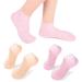Silicone Socks 2 Pairs Foot Spa Pedicure Silicone Socks Moisturizing Socks Women Soft Gel Heel Socks Silicone Foot Moisturising Socks Soft Gel Heel for Women Dry Cracked Feet 2pc