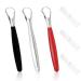 3 Pack Stainless Steel Tongue Scraper with Case Dual Scraping Metal Tongue Cleaner for Adults Tongue Scraper Brush Kit Fight Bad Breath for Healthy Oral Care (Silver Red Black) Black Red Silver