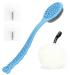 Qicheng & Lys Bath Brush with Long Handle Back Brush with Long Handle Back Brush Shower Plastic Soft Body Bath Sponge Shower Sponge Loofah Balls With 2 Self Adhesive Hooks (Blue + White)