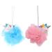 Uonlytech mesh-badwamm 2pcs bathroom sponge nice unicorn loofahs stool washing ball unicorn peeling bathroom sponge luffa body clothes for children home peeling-mesh brush
