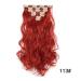 Iluu 20-Inch High-Temperature Clip-In Red Wavy Curly Hair Extensions - 100g Synthetic Wig Parts (Bright Red #113 7 Pieces/16 Clips) - Buy Online on GoSupps.com