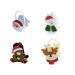 LABRIMP 4pcs Christmas Candy Bag Plush Candy Pouch Footed Glass Dessert Cup Elder Elk Tote Bag