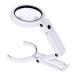 Glass USB Magnifier 8LED Light Handheld Magnifier Stand-up Desktop Reading Repair Multi-Purpose Glass White 5x/11x Tool Magnifier for Reading Made in China