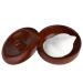 Rubber Wood Shaving Soap Cream Bowl Men Foaming Shaving Bowl with Cover Barber Beard Styling Tool for Home Barber Shop Beauty Salon