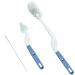 YUXES Bottle Brushes Cleaning Silicon Teat Milk Bottle Water Bottle Brush Set Cleaner Rotatable Long Handle 3 pieces (Blue - 360 spin) (BB1213)