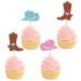 UXYOKM 24Pcs Gender Reveal Cupcake Toppers Glitter Cow Boy or Girl Cupcake Picks Blue Pink Cowboy Hat and Boots Gender Reveal Theme Baby Shower Kids Birthday Party Cake Decoration Supplies