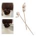 Chinese Vintage Hairstick & Hairpin Set - 2 Pearl Hair Chopsticks for Weddings & Parties - Elegant Golden Zinc Alloy Chignon Pins - Buy Online on GoSupps.com