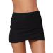 Women's bathing shorts sexy high waist belly path swimming shorts high waist wrap skirt bikini cover up swimwear shorts v-slit women tankini sexy shorts black xxl