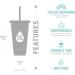 Color Changing Tumbler & Straw Set - Reusable (Solid) | Eco-Friendly Drinkware - Buy Online on GoSupps.com