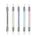 5 pieces Silicone Nail Tools Acrylic Rhinestone Handle Double-ended Nail Art Pen for Design Nail Foil Carving Drawing