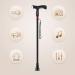 Canes Elderly Crutches Lightweight Walking Sticks Four- Legged Multi-Function Anti-Skid Telescopic with Lights Automatic Sound and Light Alarm System - Buy Online on GoSupps.com