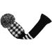 Scott Edward Handmade Knitted Golf Head Covers Set - 4PCS Black White Gingham Pom Pom Design for Driver & Fairway Woods - Buy Online on GoSupps.com