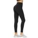 Ddobb leggings ladies high waist sport leggins long black leggings opaque abdominal path sports pants elastic yogaose gym outdoor everyday high waist 34-40 #02-black