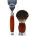 Stylish Shaving Brush Set for Men - Metal Handle & Holder Perfect for Grooming | 11.5x15.5cm Red - Buy Online on GoSupps.com