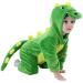 Alltops Baby Toddler Cartoon Dinosaur Jumpsuit Romper Flannel Animal Pajamas Outfit Onesie Green Dinosaur 90CM(24-30M)