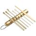 SEASD 6Pcs/Set Ear Wax Pickers Stainless Steel Spiral Earpick Wax Remover Curette Ear Pick Cleaner Ear Spoon Care Ear Cleaning Tools (Color : Gray)