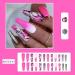24Pcs Press on Nails Medium Fake Nails Acrylic T-Shape False Nails Reusable Rose Red Artificial Nails for Women Girls - Buy Online on GoSupps.com
