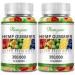 Hemp Gummies 2 Packs - for Sleep Pain Anxiety - with Organic Pure Hemp Supplement - Natural Hemp Oil Extract Gummy Edibles Vegan Non-GMO - Made in USA