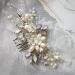Kercisbeauty Wedding Pink Blue Rhinestones White Flower Hair Comb with Crystal Beads for Brides Bridal Headpiece Prom Hair dress(Silver) - Buy Online on GoSupps.com