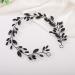 Kercisbeauty Thin Long Black Crystal Beads Headband Wedding Bridal Handmade Hair Piece for Women Girls - Buy Online on GoSupps.com