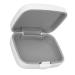 Hearing Aid Case Compact Hearing Aid Hard Protective Storage Box Shell Hard Storage Box Organizer for Sound Amplifier (3.35 x 2.56 x 1.18in) White