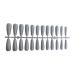 Dajidafu 24 Pieces False Nails Full Cover T-shaped Extra Long Press on Coffin Style Nail Tips DIY Supplies for Home Salon silver