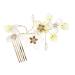 Housoutil Flower Comb Hair Comb Wedding Hair Decor Hair Combs for Women Accessories Wedding Hair Comb Bride Hair Accessory Flower Bride Hair Comb Hair Deyer Metal Mori Department Bridesmaid